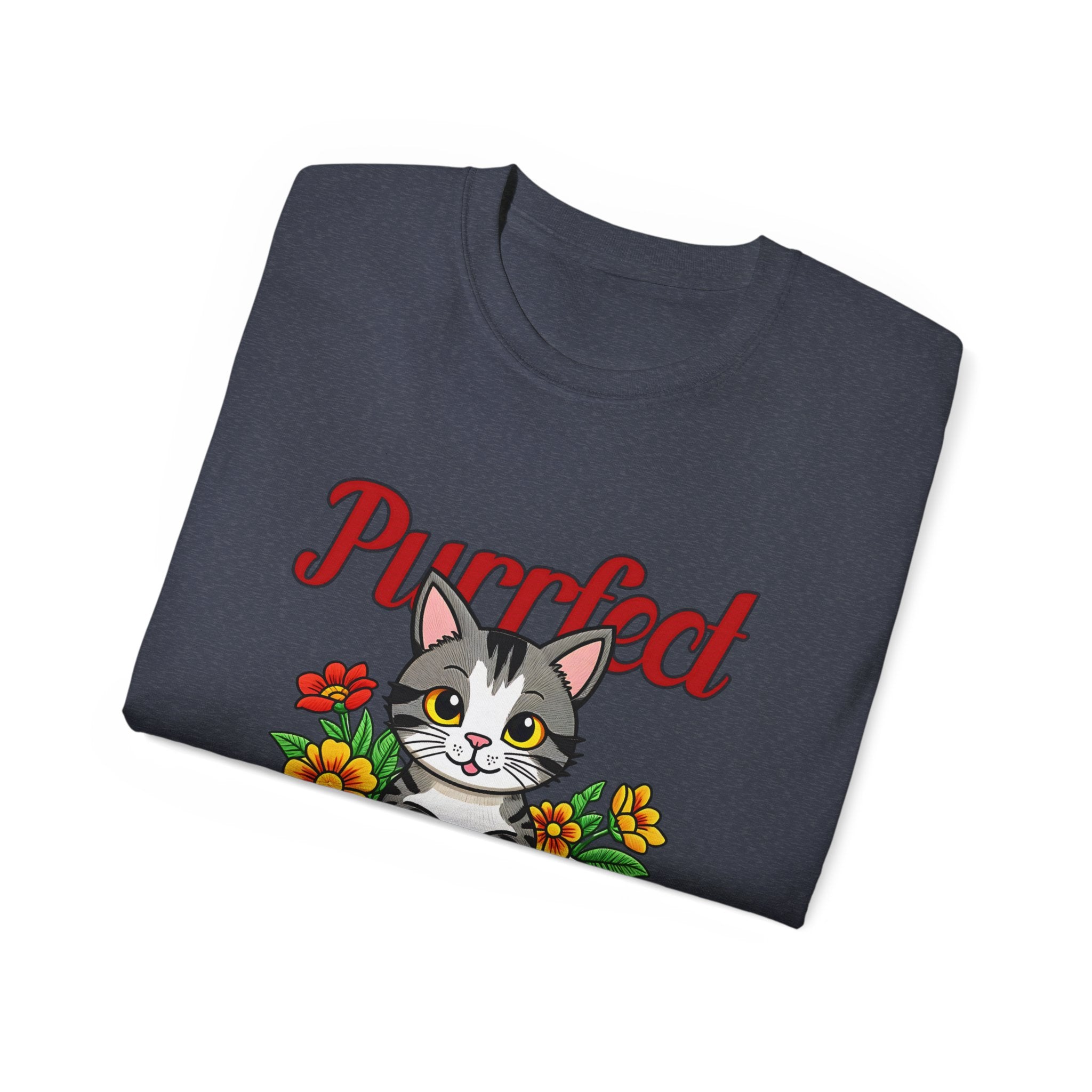 Purrfect Cat Lover Tee, Cute Cat T-Shirt for Book Lovers, Gifts for Cat Owners, Birthday Gift, Animal Lover Apparel, Pet-Themed Shirt