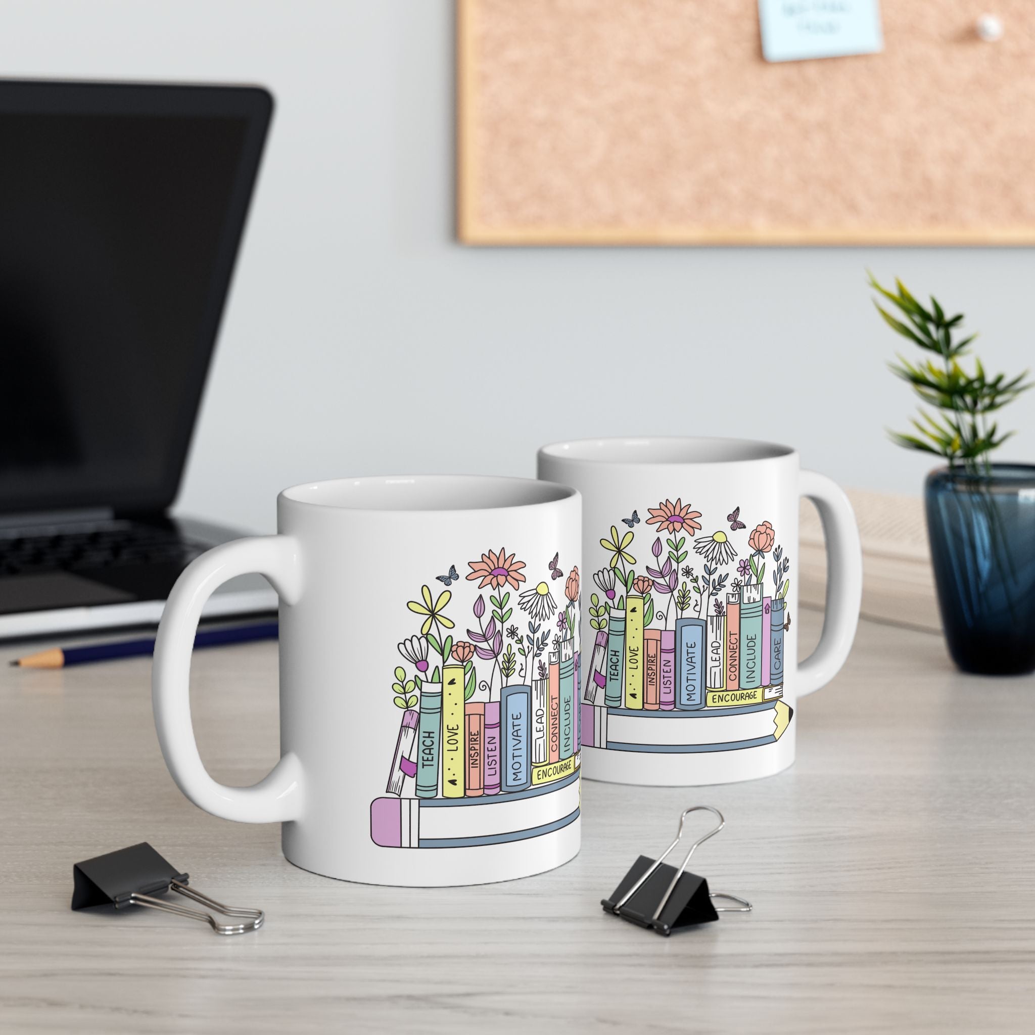 Books & Blooms Book Lover's Ceramic Mug, Ideal Gift for Teachers, Readers, Floral Design Coffee Cup, Perfect for Birthdays, Holidays, [...]