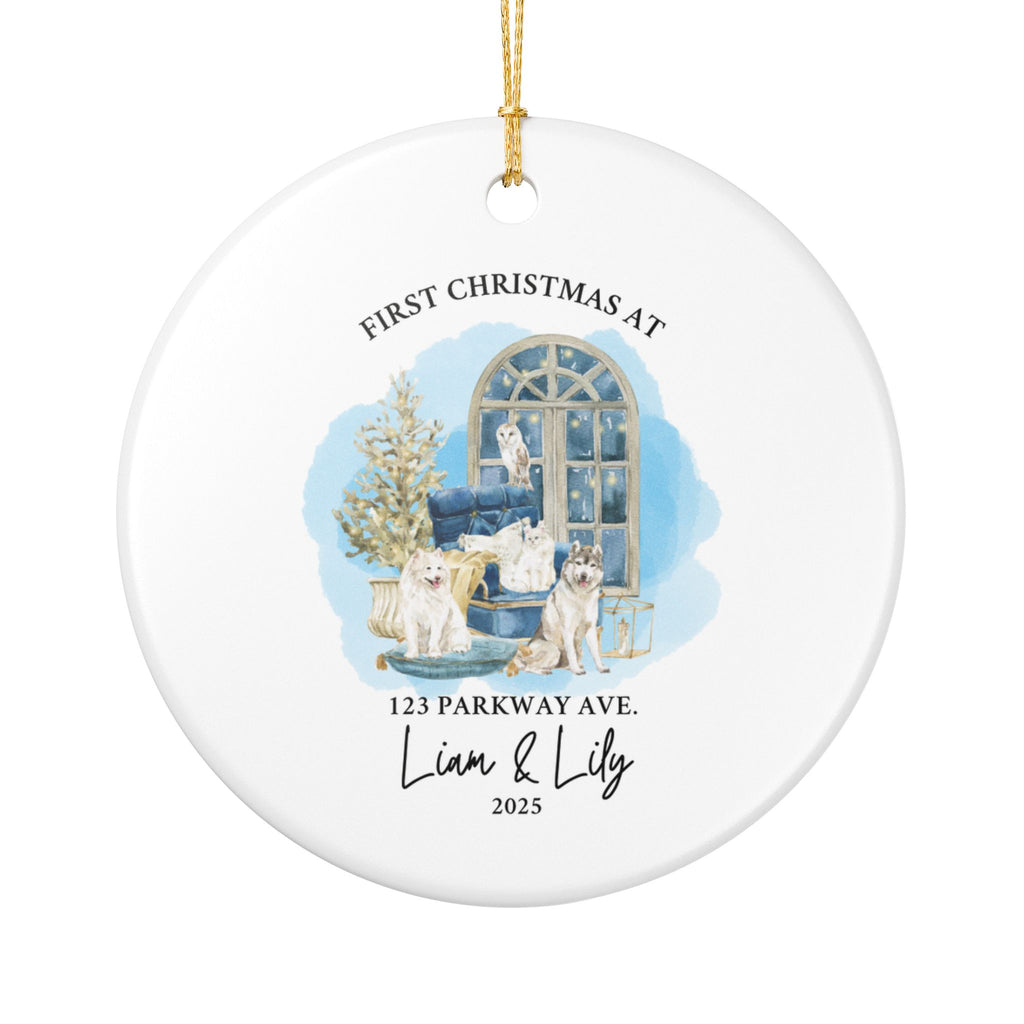Custom Family Christmas Ornament, Personalized Holiday Tree Decoration, First Christmas Keepsake, Unique Gift, Pet Lover Decor