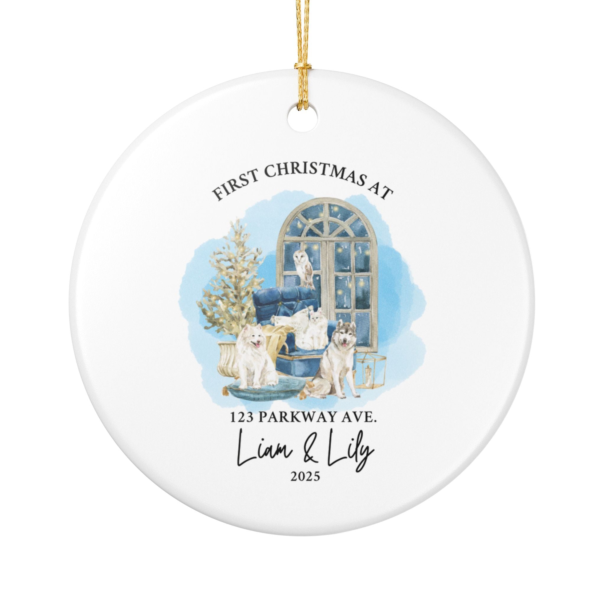 Custom Family Christmas Ornament, Personalized Holiday Tree Decoration, First Christmas Keepsake, Unique Gift, Pet Lover Decor