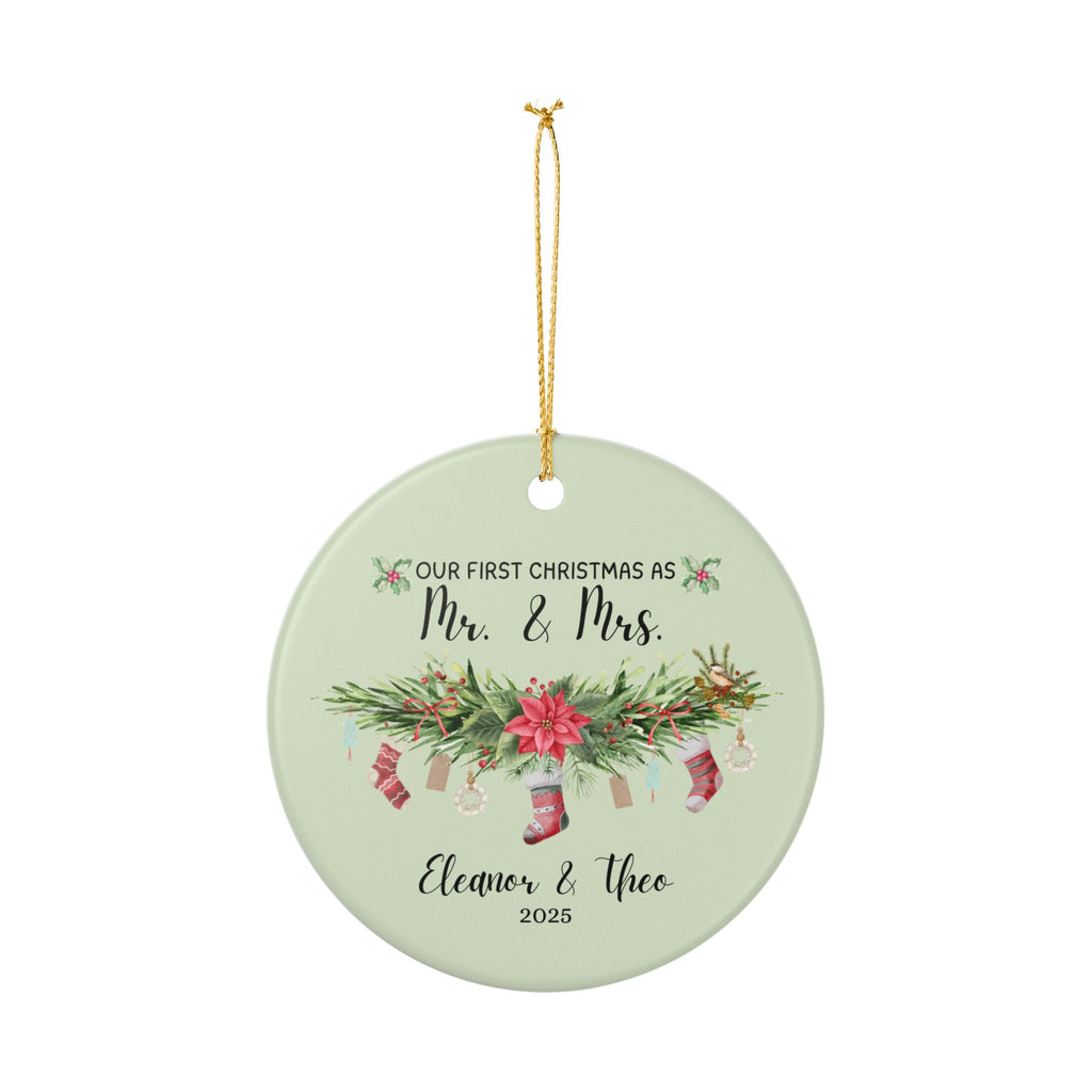 Personalized Christmas Ornament, Keepsake Holiday Decoration, Newlywed Gift, Tree Decor, Family Tradition