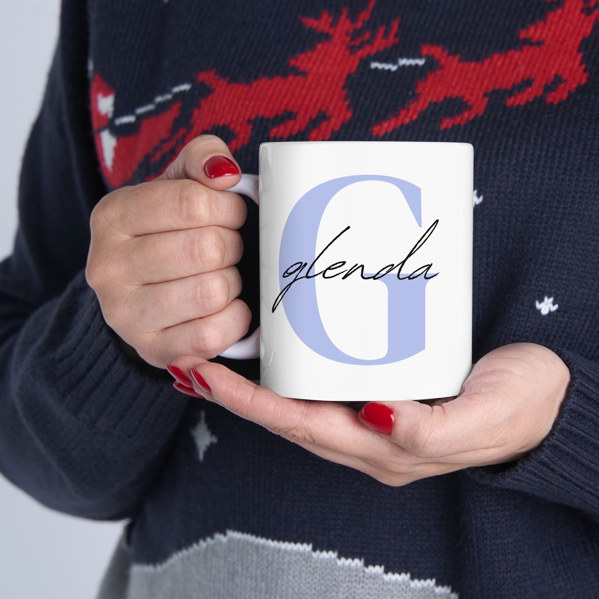 Ceramic Mug,Personalize with letter 2 size  (11oz, 15oz)