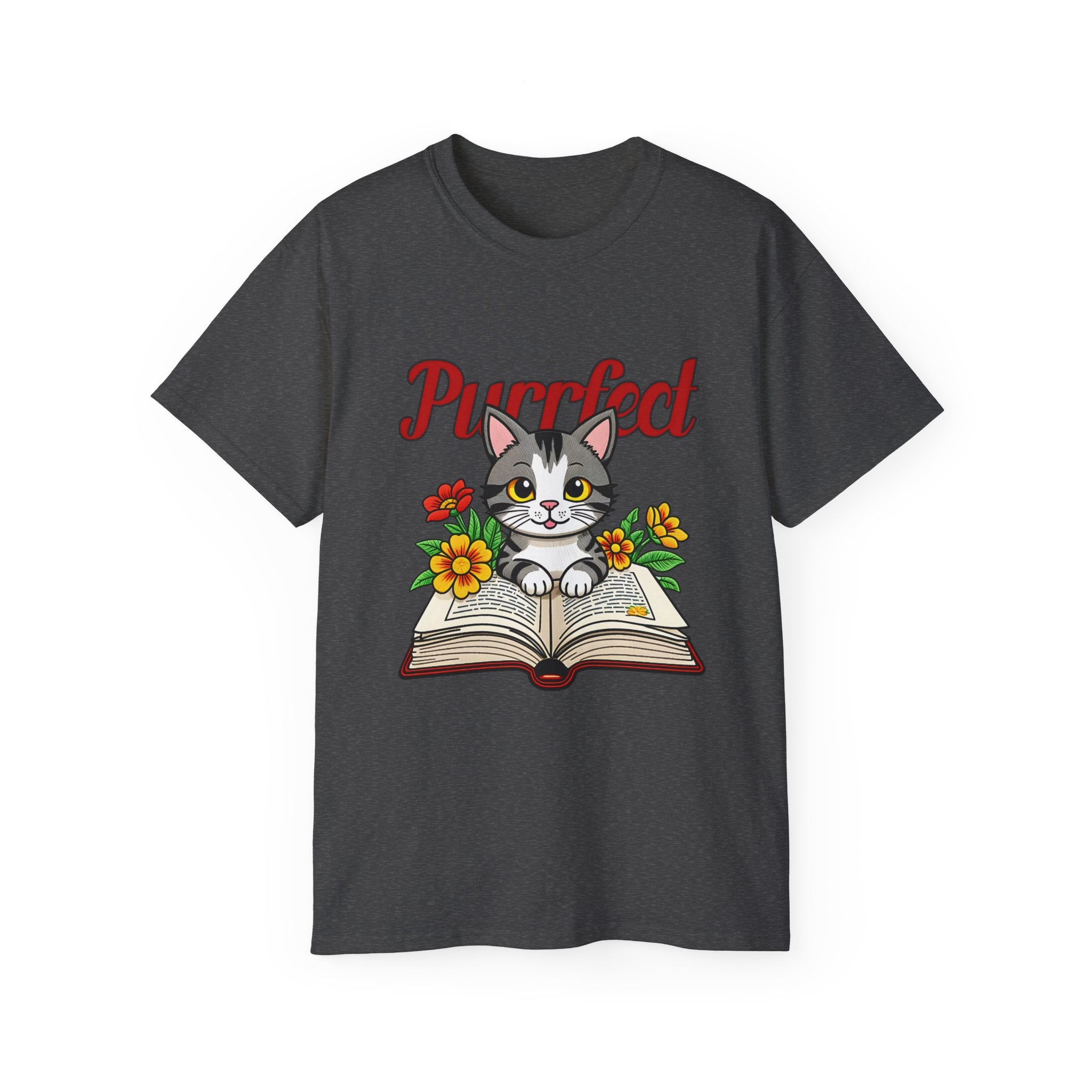 Purrfect Cat Lover Tee, Cute Cat T-Shirt for Book Lovers, Gifts for Cat Owners, Birthday Gift, Animal Lover Apparel, Pet-Themed Shirt