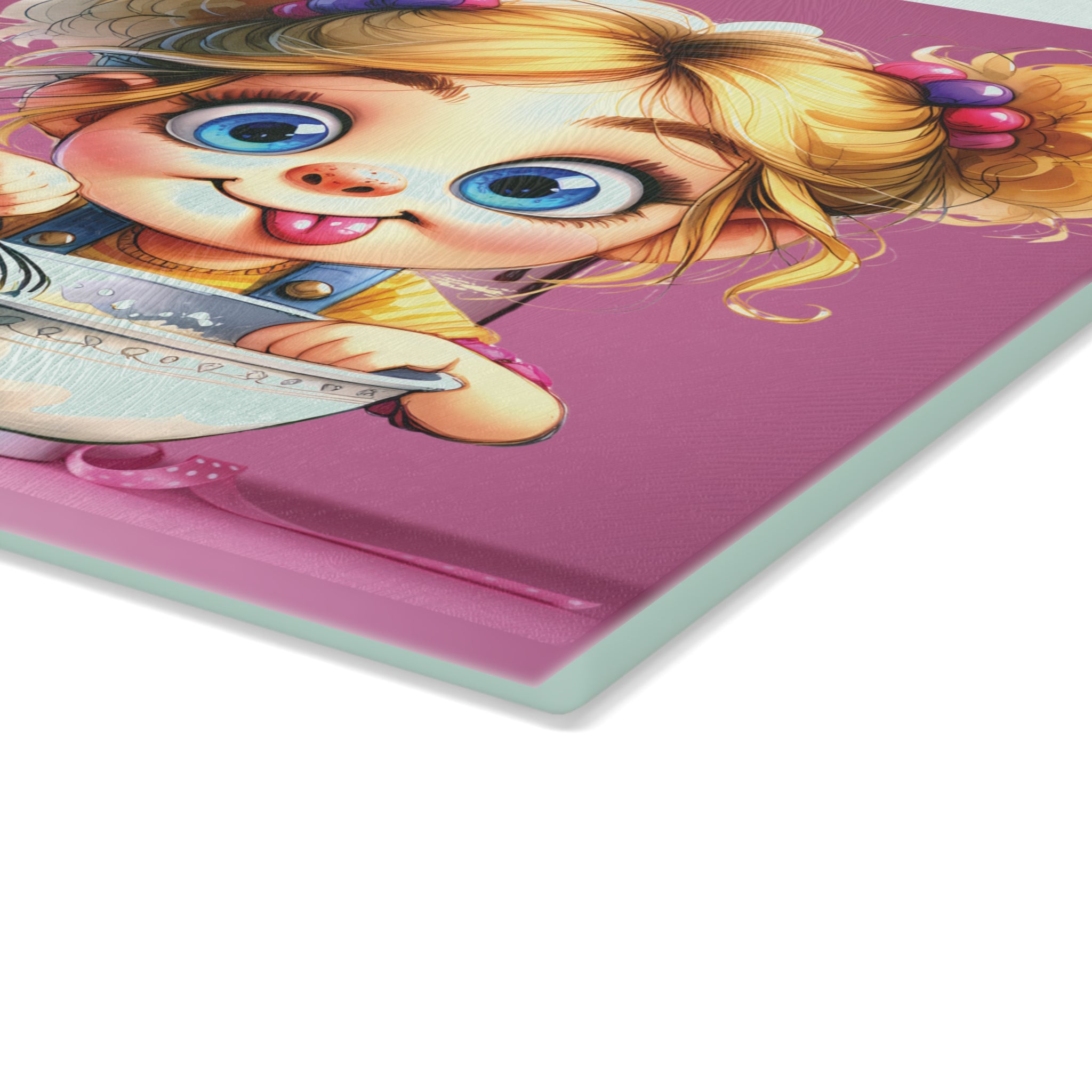 Playful Kitchen Glass Cutting Board, Fun Gift for Bakers, Cooking Decor, Unique Housewarming, Birthday, Kitchen Art