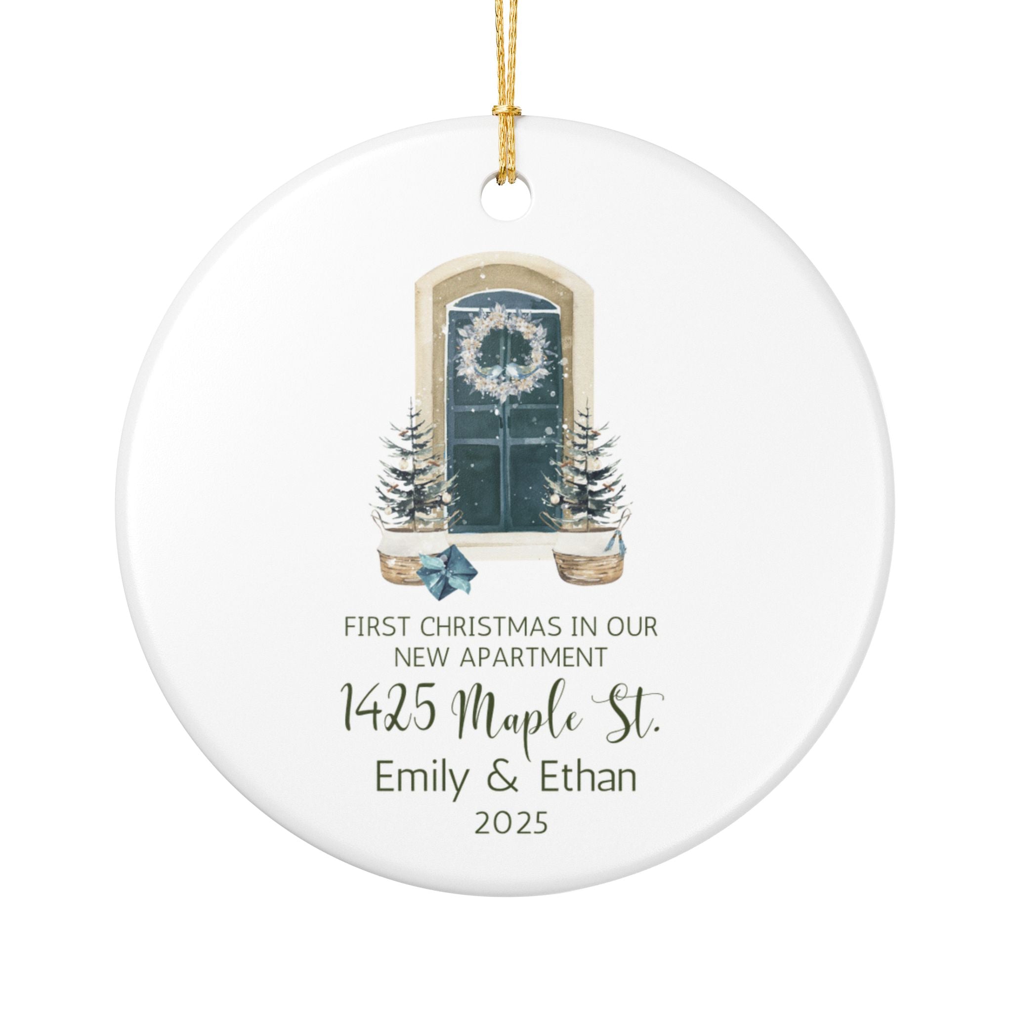 Personalized Christmas Ornament, First Home Keepsake, New Apartment Decor, Gift for Couples, Holiday Decoration