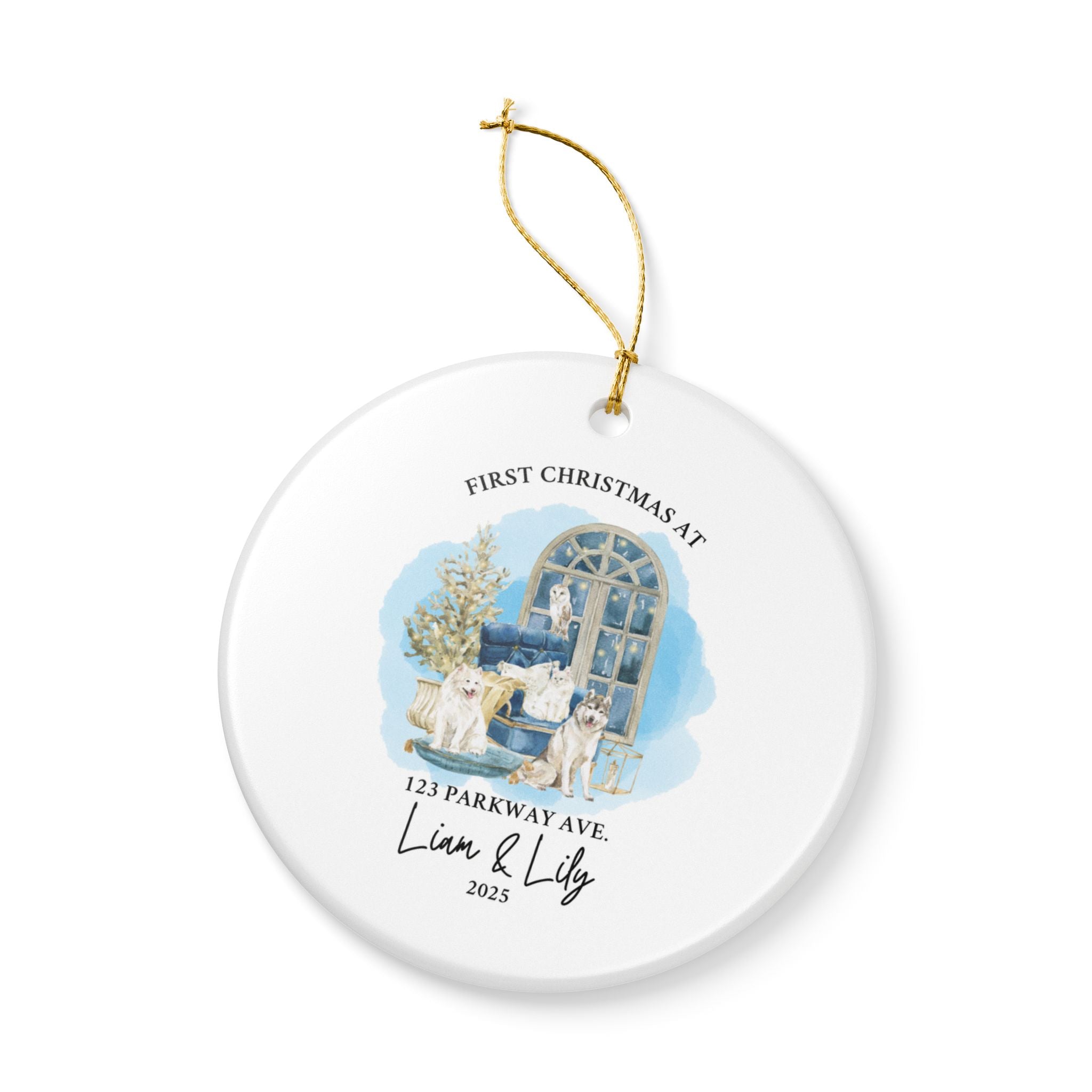 Custom Family Christmas Ornament, Personalized Holiday Tree Decoration, First Christmas Keepsake, Unique Gift, Pet Lover Decor