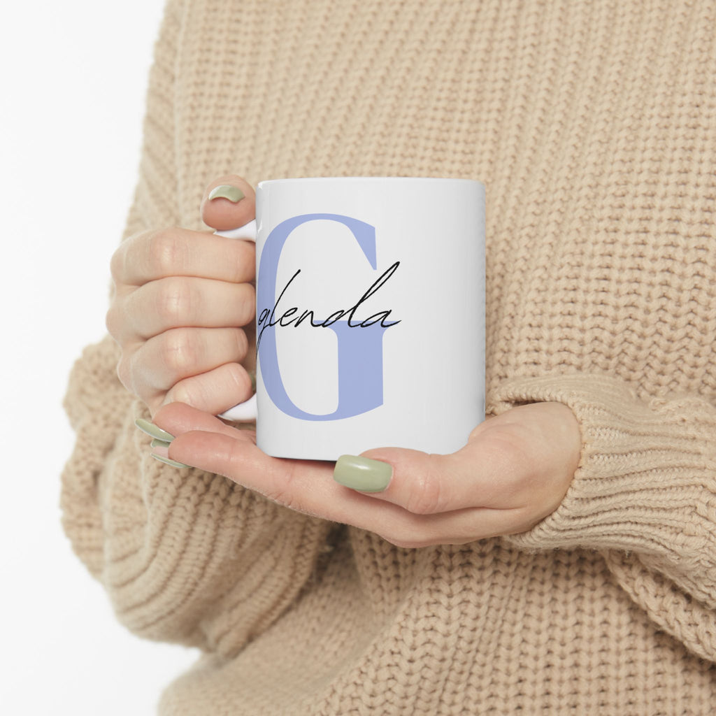 Ceramic Mug,Personalize with letter 2 size  (11oz, 15oz)