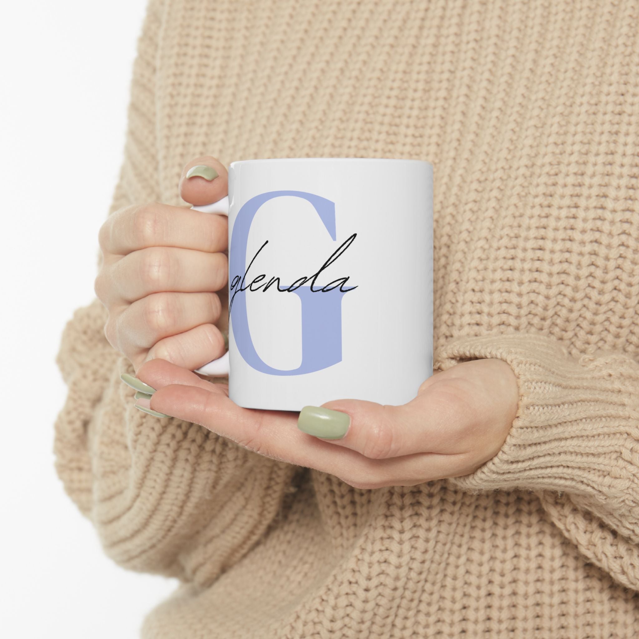 Ceramic Mug,Personalize with letter 2 size  (11oz, 15oz)