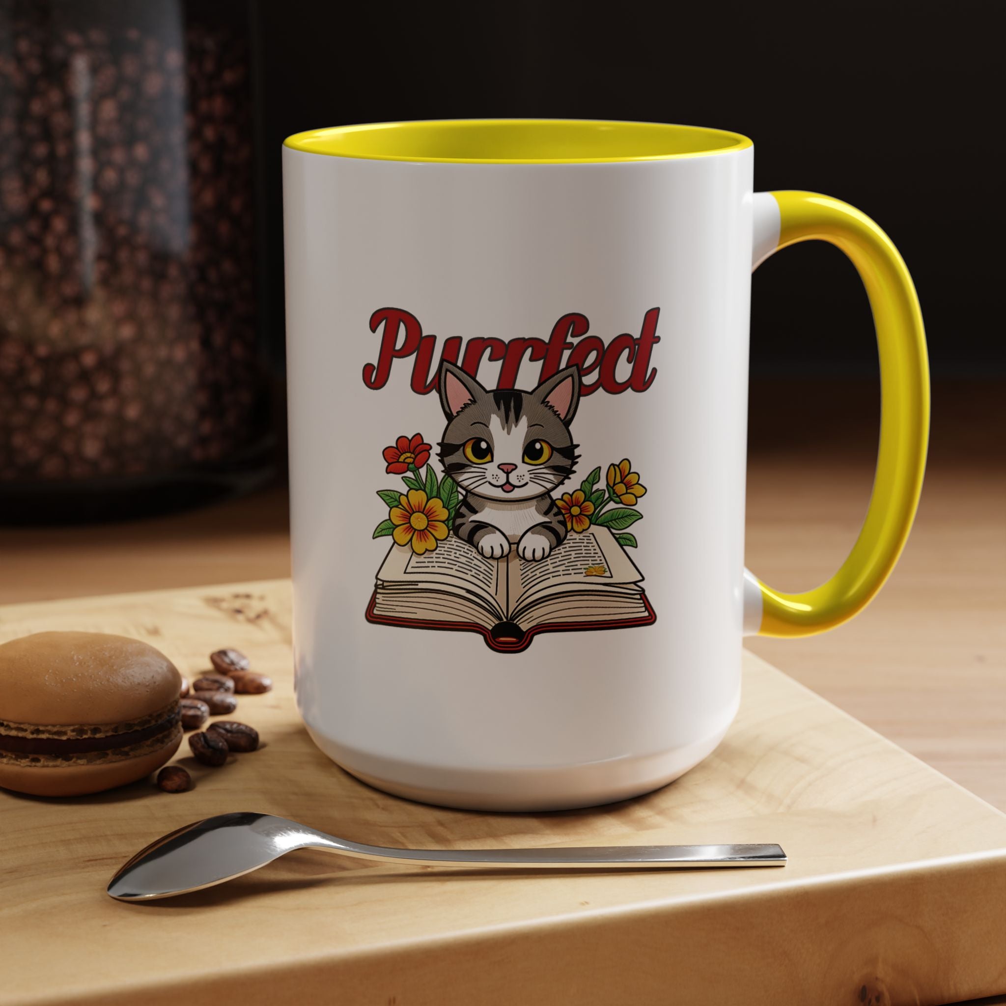 Purrfect Cat Lover Coffee Mug | Cute Animal Gift | Book Lover Mug | Unique Cat Decor | Cozy Home Drinkware | Ideal Cat Gifts for Friends