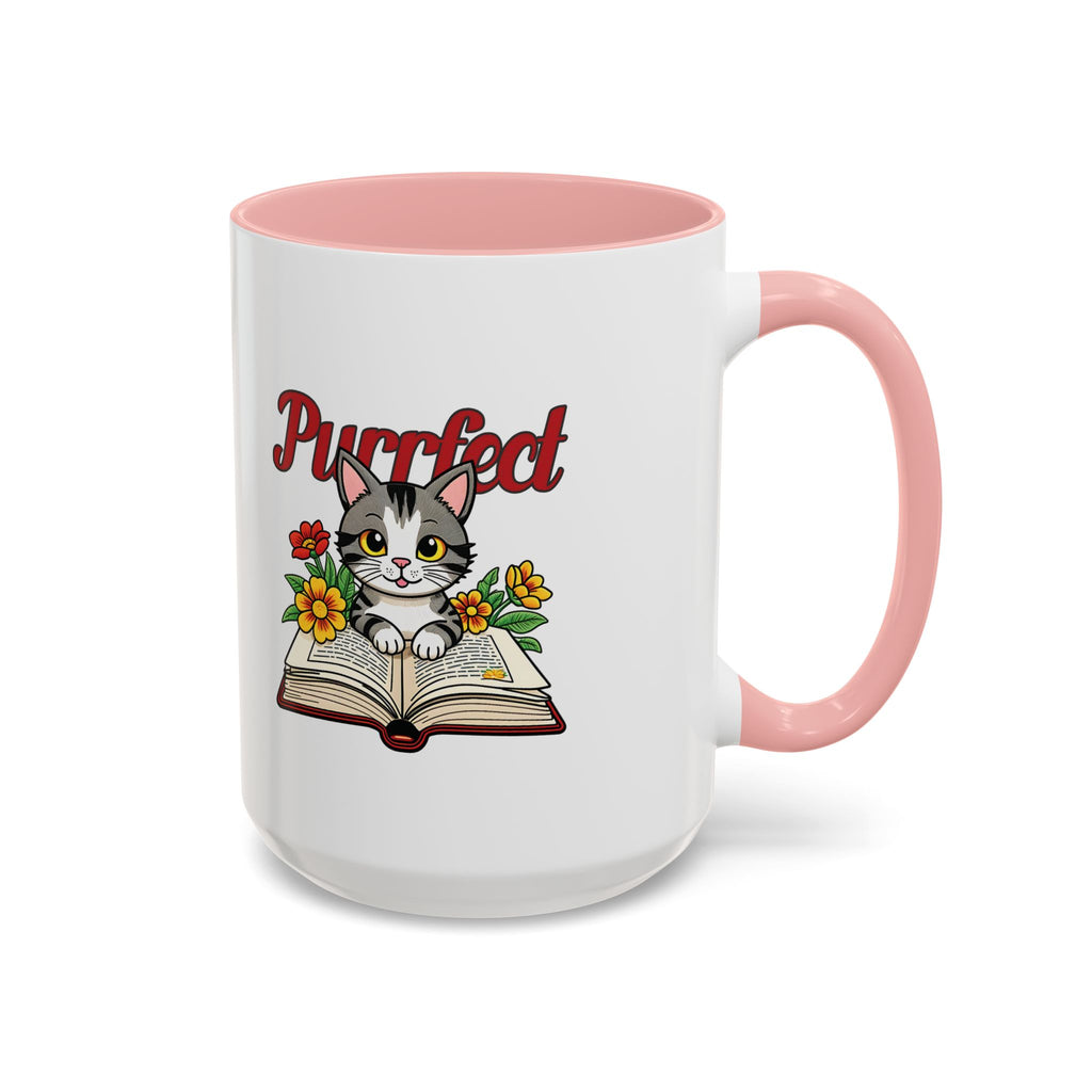 Purrfect Cat Lover Coffee Mug | Cute Animal Gift | Book Lover Mug | Unique Cat Decor | Cozy Home Drinkware | Ideal Cat Gifts for Friends