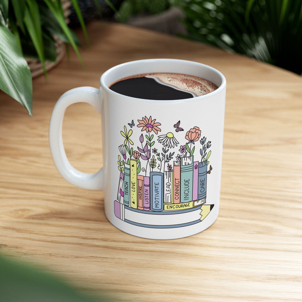 Books & Blooms Book Lover's Ceramic Mug, Ideal Gift for Teachers, Readers, Floral Design Coffee Cup, Perfect for Birthdays, Holidays, [...]