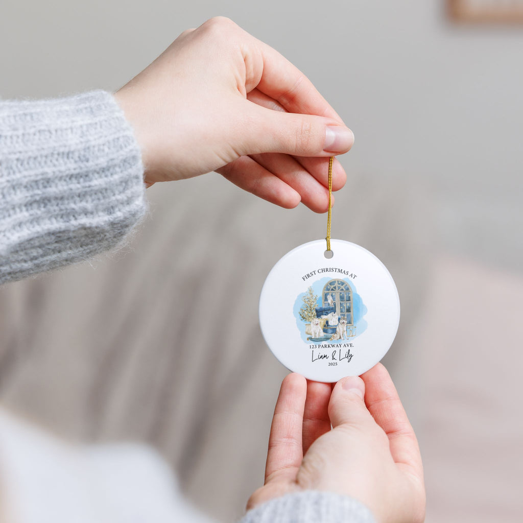 Custom Family Christmas Ornament, Personalized Holiday Tree Decoration, First Christmas Keepsake, Unique Gift, Pet Lover Decor