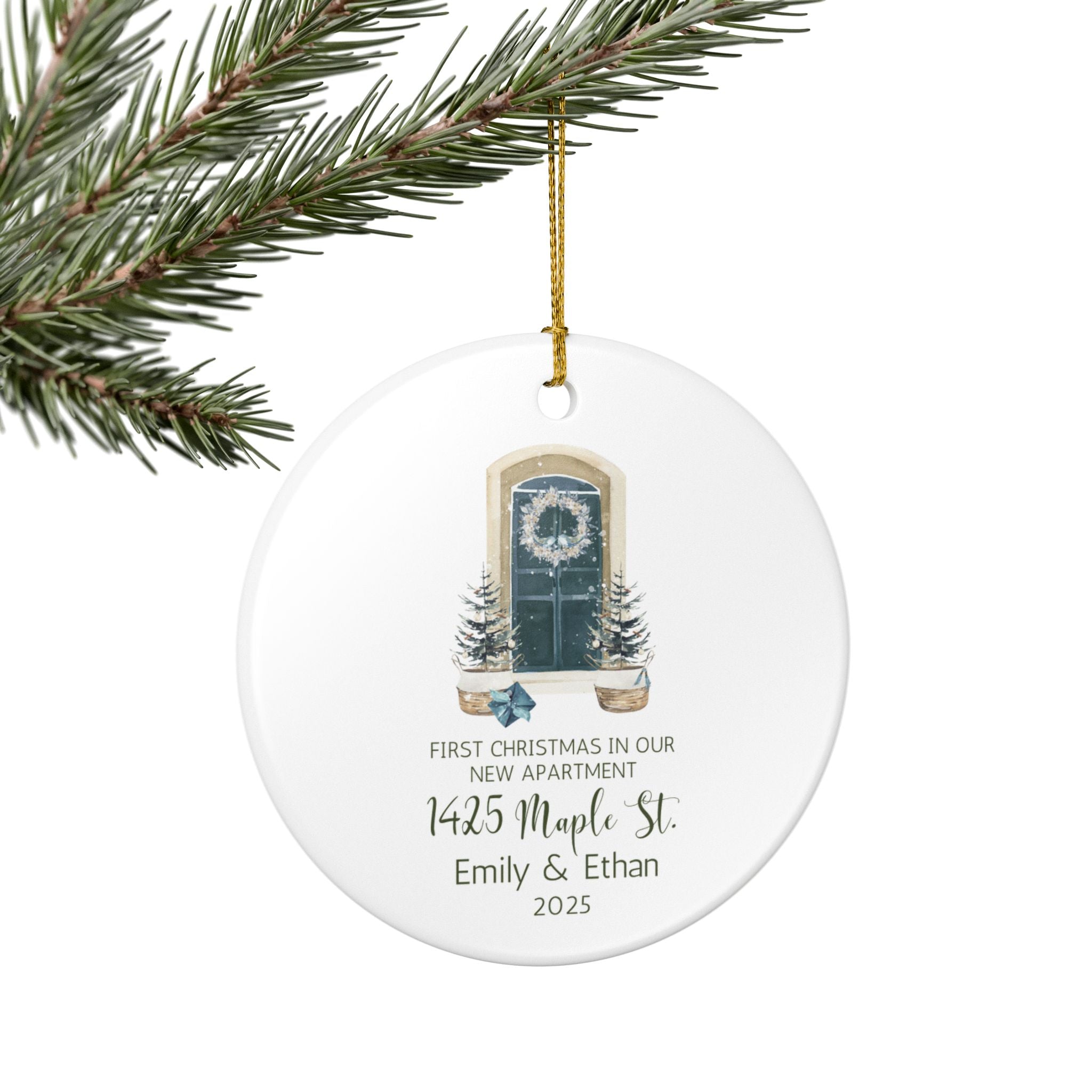 Personalized Christmas Ornament, First Home Keepsake, New Apartment Decor, Gift for Couples, Holiday Decoration