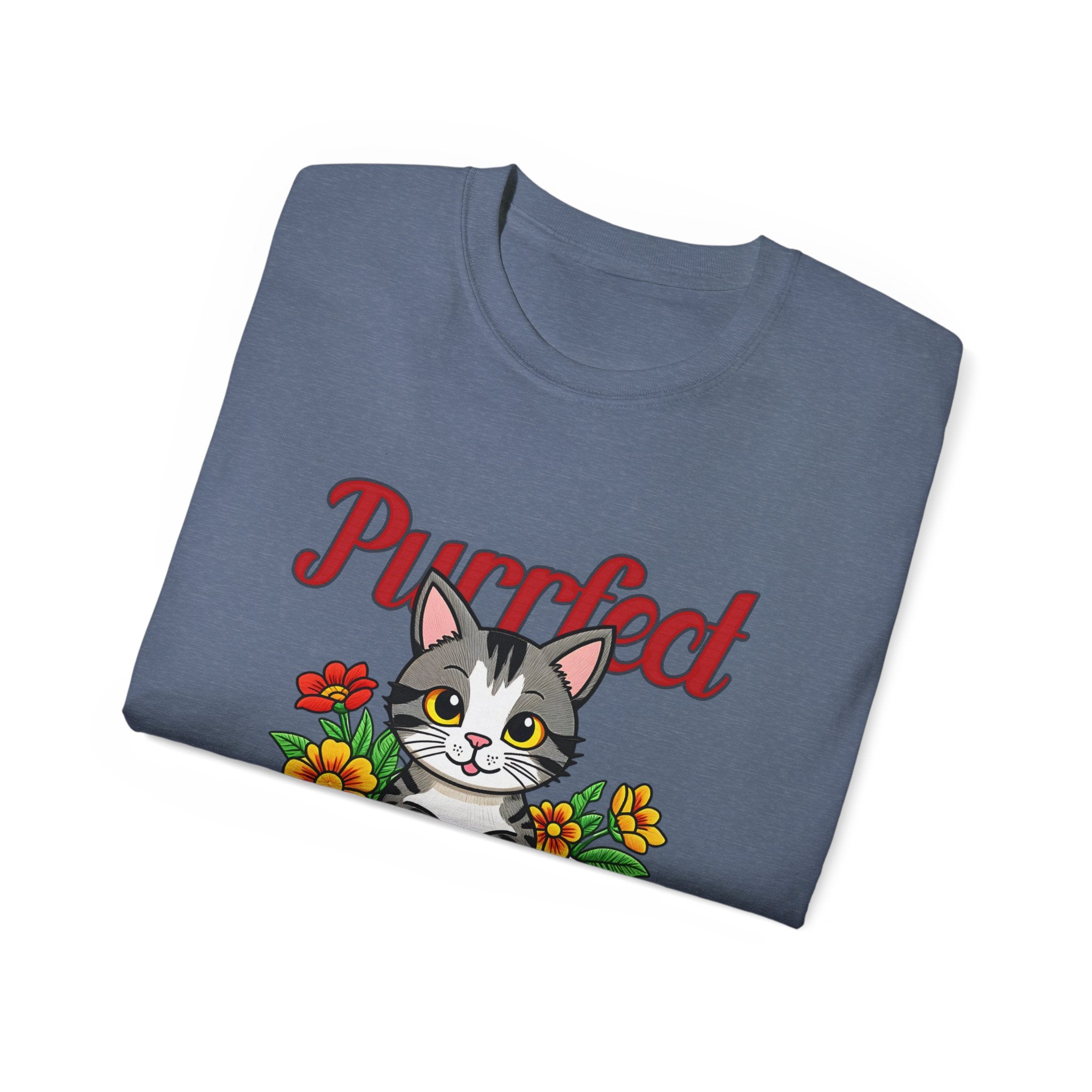 Purrfect Cat Lover Tee, Cute Cat T-Shirt for Book Lovers, Gifts for Cat Owners, Birthday Gift, Animal Lover Apparel, Pet-Themed Shirt