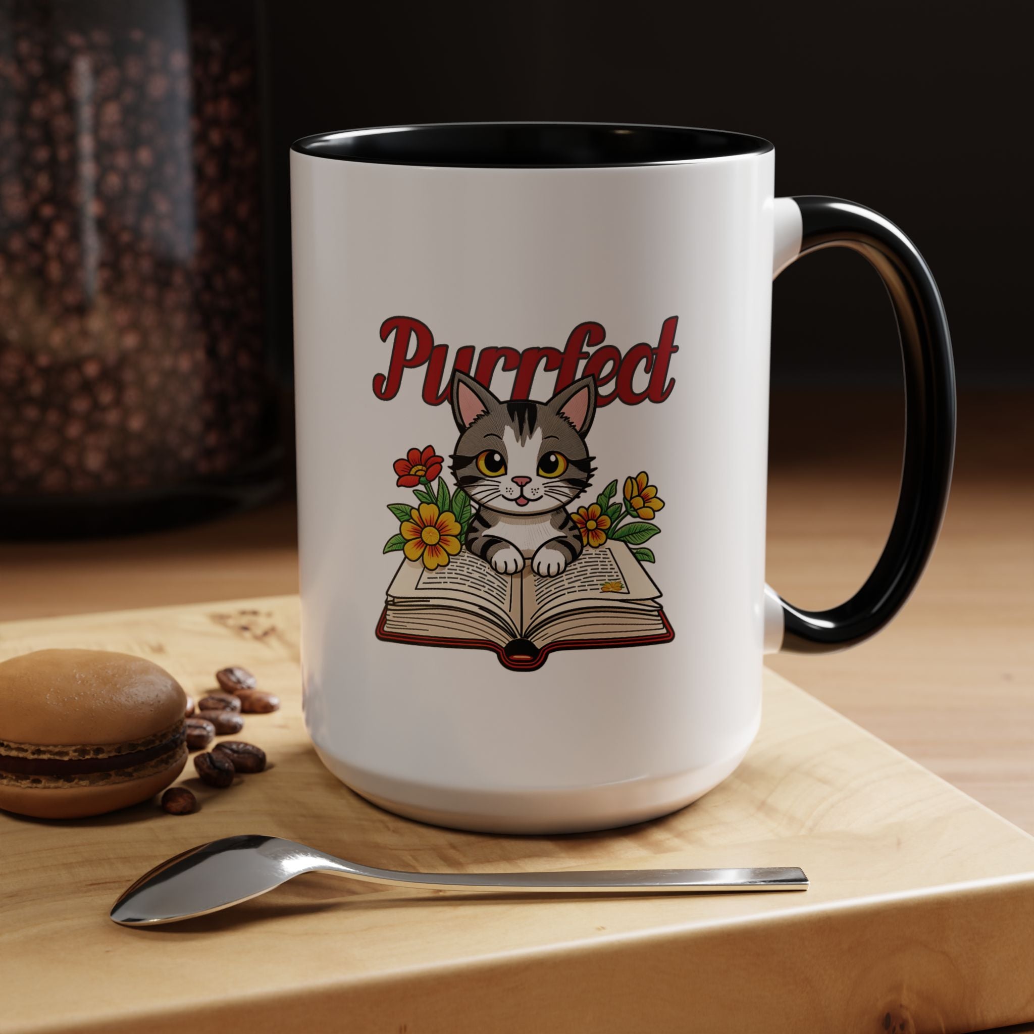 Purrfect Cat Lover Coffee Mug | Cute Animal Gift | Book Lover Mug | Unique Cat Decor | Cozy Home Drinkware | Ideal Cat Gifts for Friends