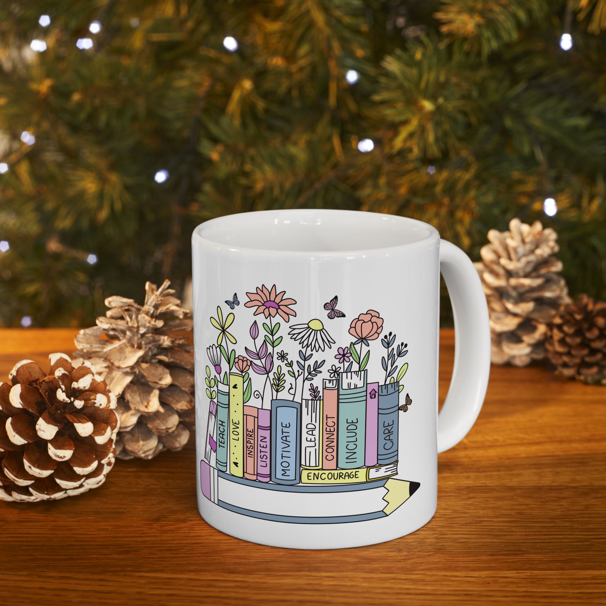 Books & Blooms Book Lover's Ceramic Mug, Ideal Gift for Teachers, Readers, Floral Design Coffee Cup, Perfect for Birthdays, Holidays, [...]