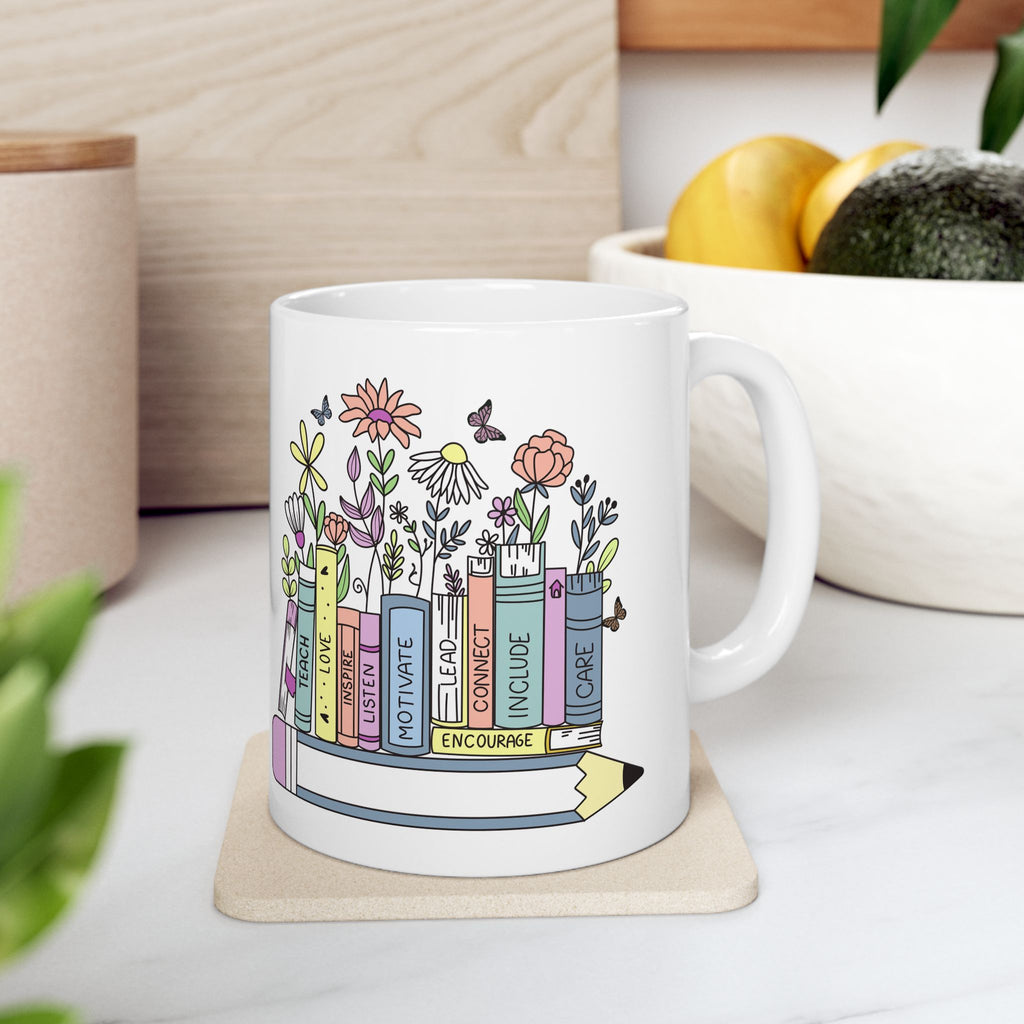 Books & Blooms Book Lover's Ceramic Mug, Ideal Gift for Teachers, Readers, Floral Design Coffee Cup, Perfect for Birthdays, Holidays, [...]