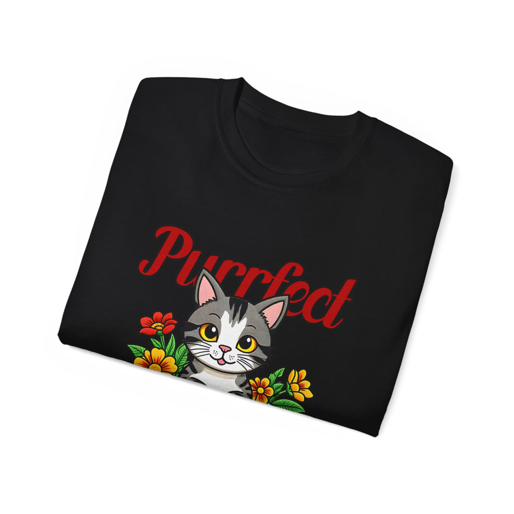 Purrfect Cat Lover Tee, Cute Cat T-Shirt for Book Lovers, Gifts for Cat Owners, Birthday Gift, Animal Lover Apparel, Pet-Themed Shirt