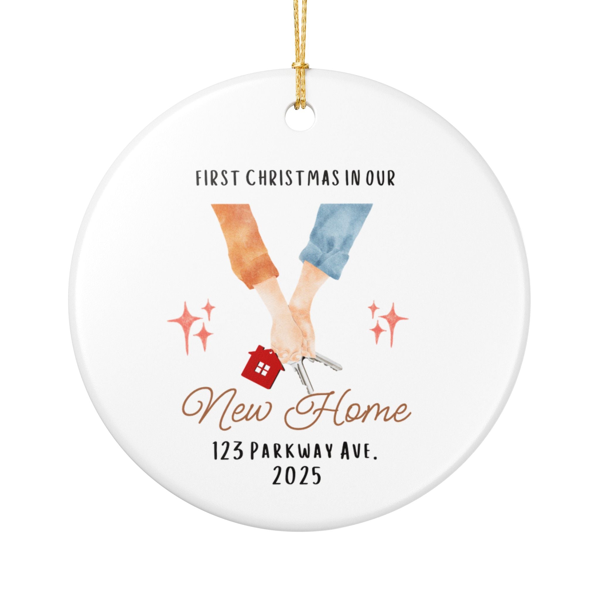 Personalized New Home Ornament, First Christmas Ornament, Homeowner Gift, Holiday Decor, Keepsake Decoration