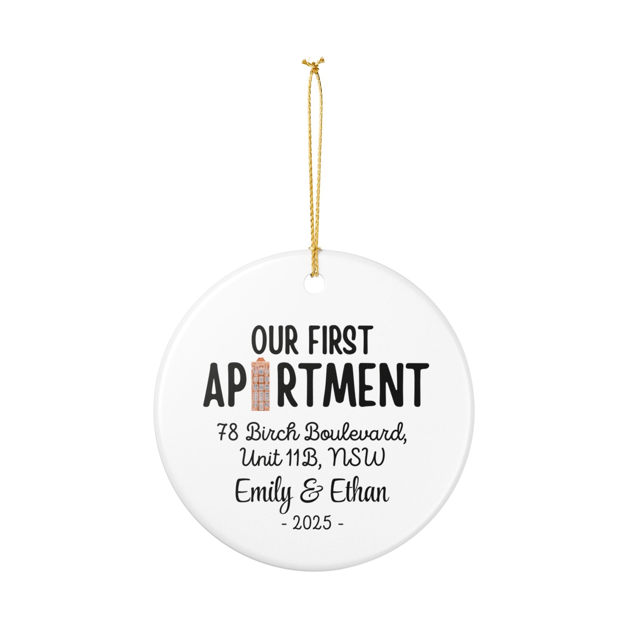 Personalized Apartment Ornament, First Home Gift, Wedding Keepsake, New Home Decoration, Custom Home Décor, Housewarming Gift