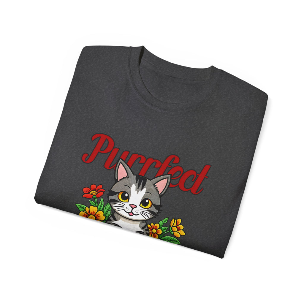 Purrfect Cat Lover Tee, Cute Cat T-Shirt for Book Lovers, Gifts for Cat Owners, Birthday Gift, Animal Lover Apparel, Pet-Themed Shirt