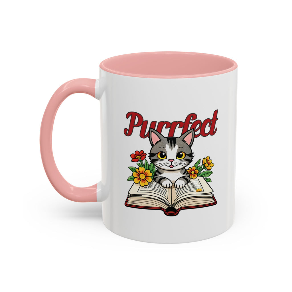 Purrfect Cat Lover Coffee Mug | Cute Animal Gift | Book Lover Mug | Unique Cat Decor | Cozy Home Drinkware | Ideal Cat Gifts for Friends