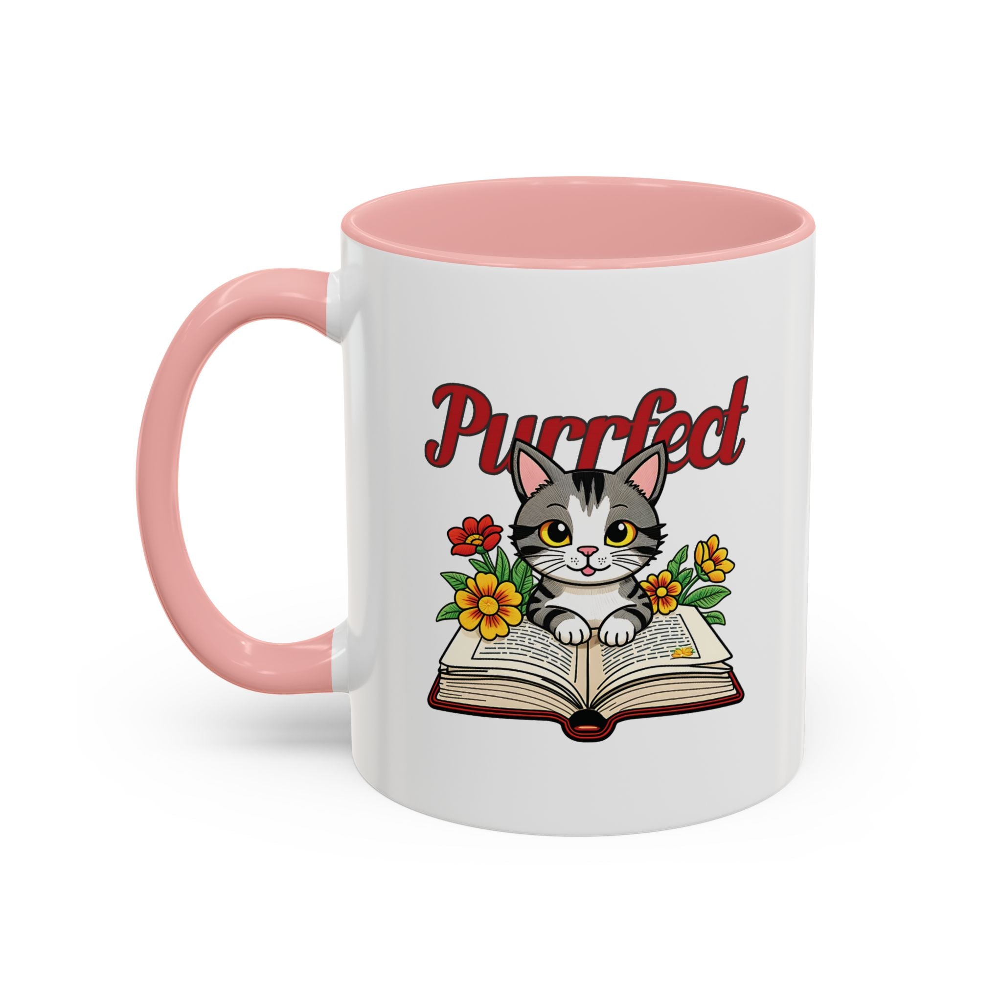 Purrfect Cat Lover Coffee Mug | Cute Animal Gift | Book Lover Mug | Unique Cat Decor | Cozy Home Drinkware | Ideal Cat Gifts for Friends