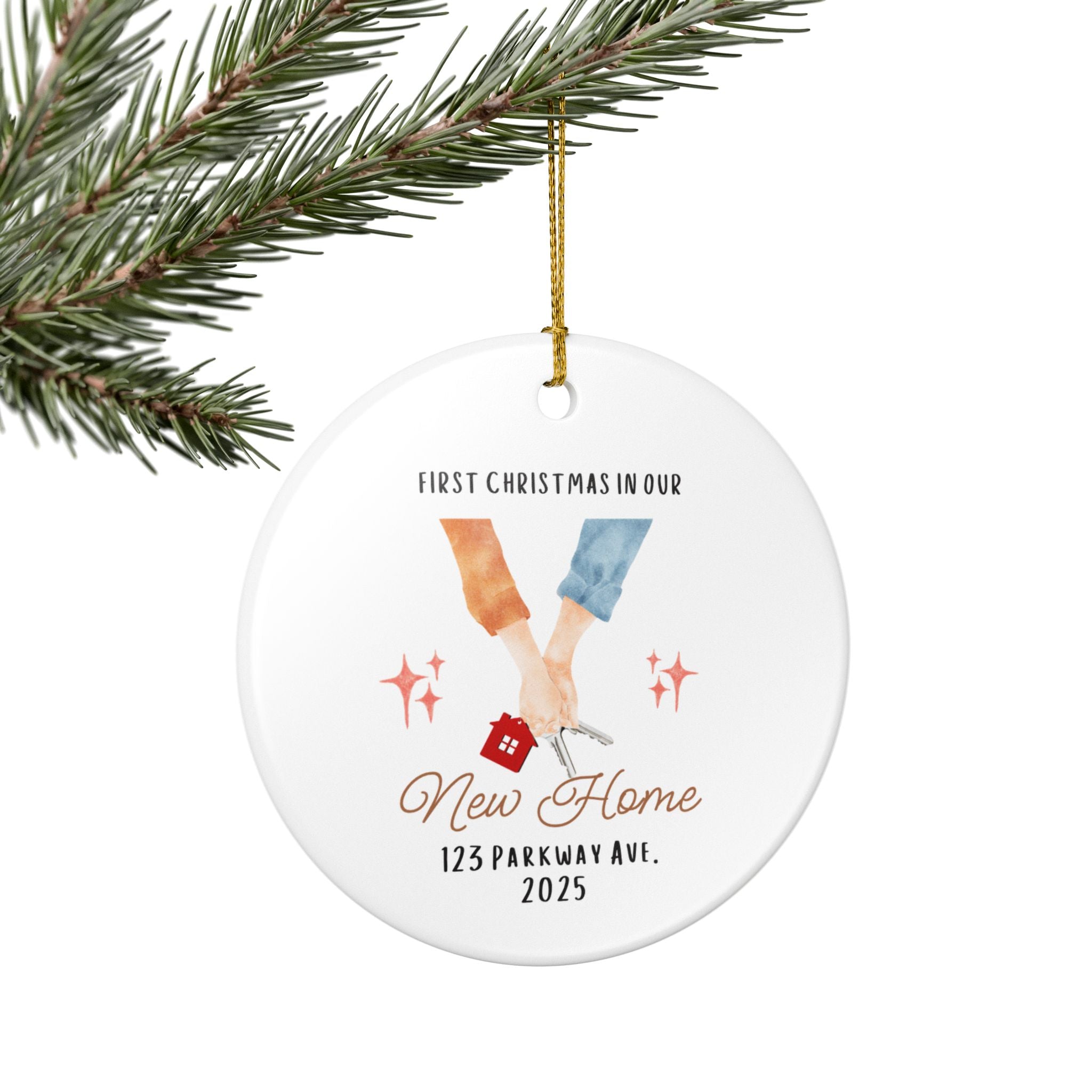 Personalized New Home Ornament, First Christmas Ornament, Homeowner Gift, Holiday Decor, Keepsake Decoration