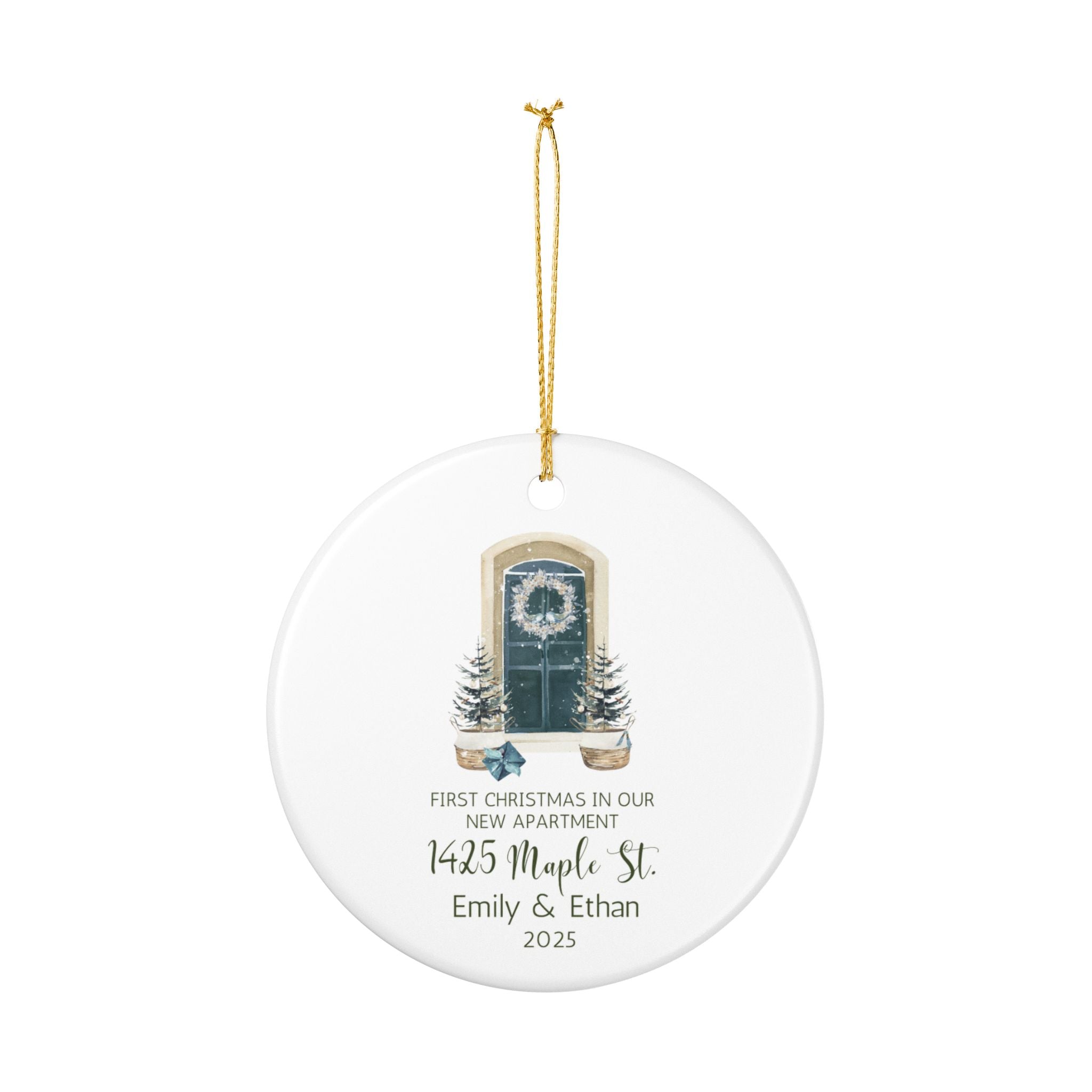 Personalized Christmas Ornament, First Home Keepsake, New Apartment Decor, Gift for Couples, Holiday Decoration