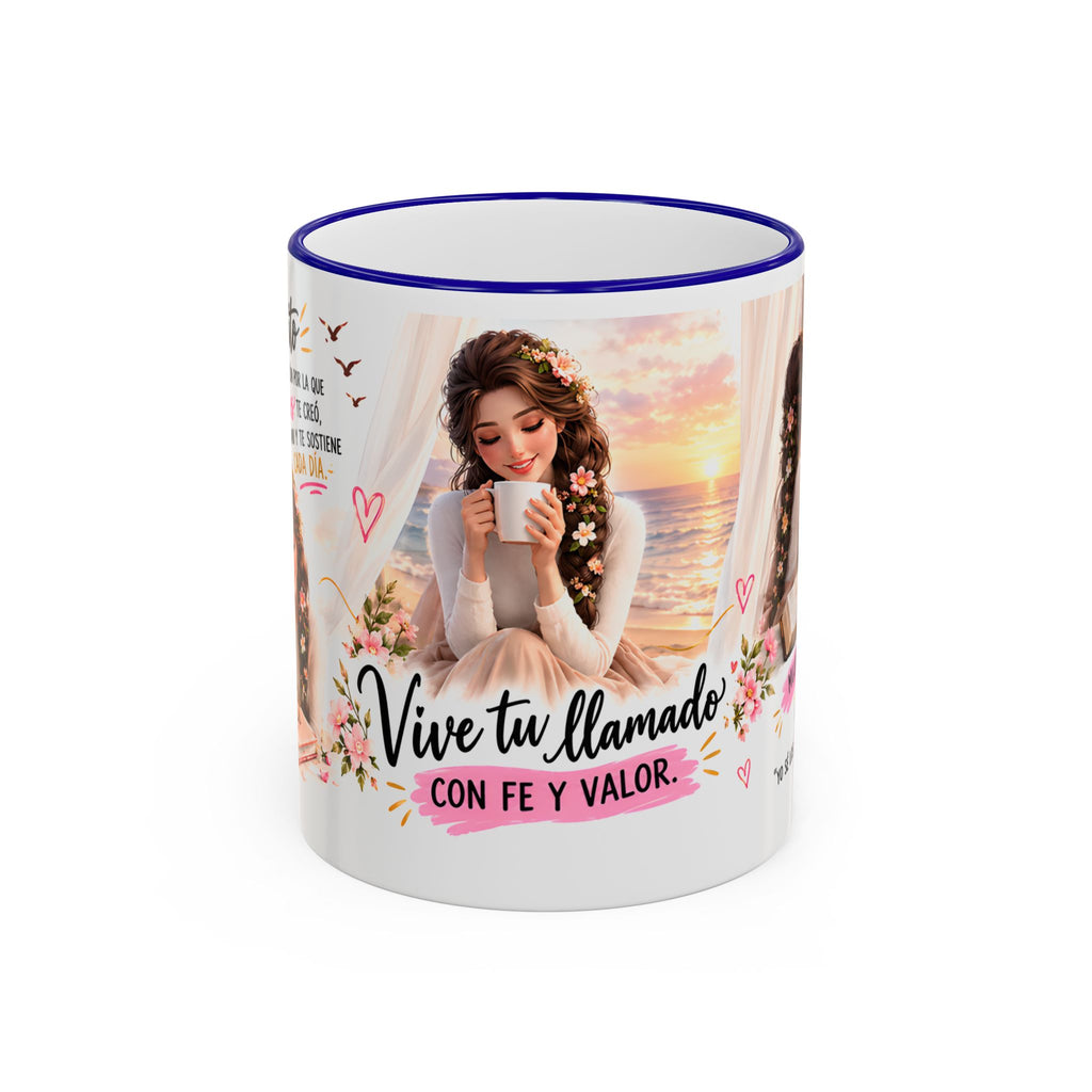 Vive Llamada Con Fe Y Valor Inspirational Mug