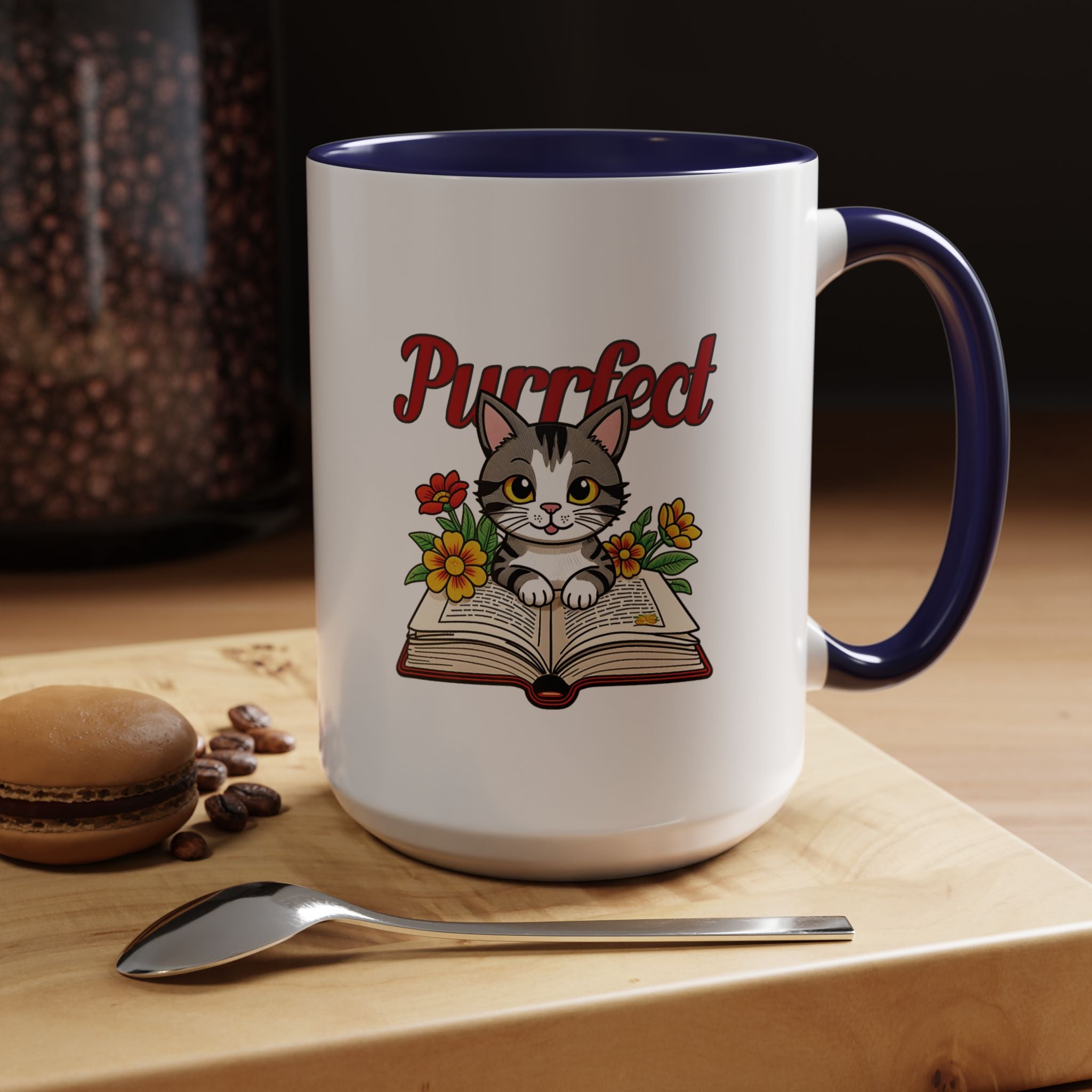 Purrfect Cat Lover Coffee Mug | Cute Animal Gift | Book Lover Mug | Unique Cat Decor | Cozy Home Drinkware | Ideal Cat Gifts for Friends