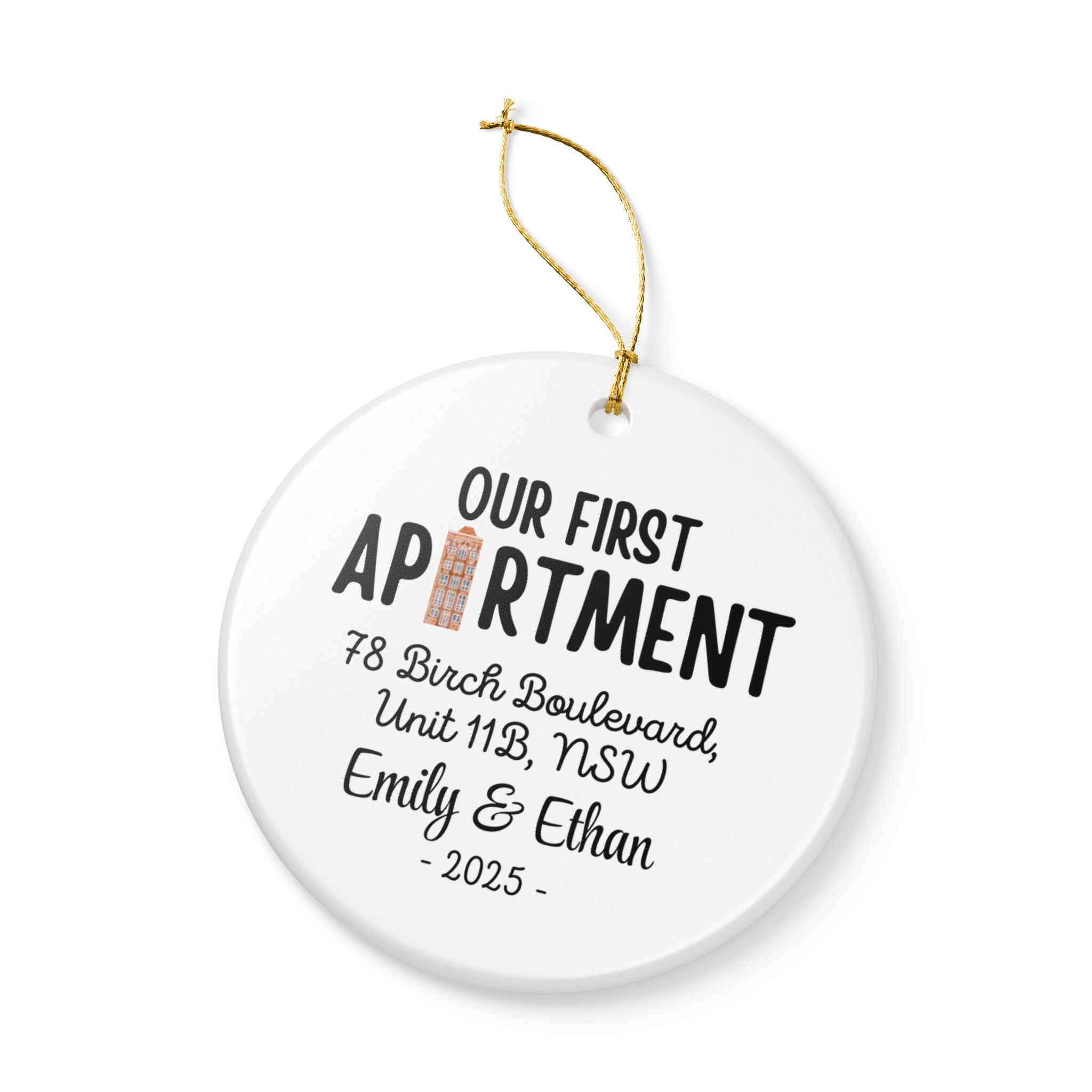 Personalized Apartment Ornament, First Home Gift, Wedding Keepsake, New Home Decoration, Custom Home Décor, Housewarming Gift