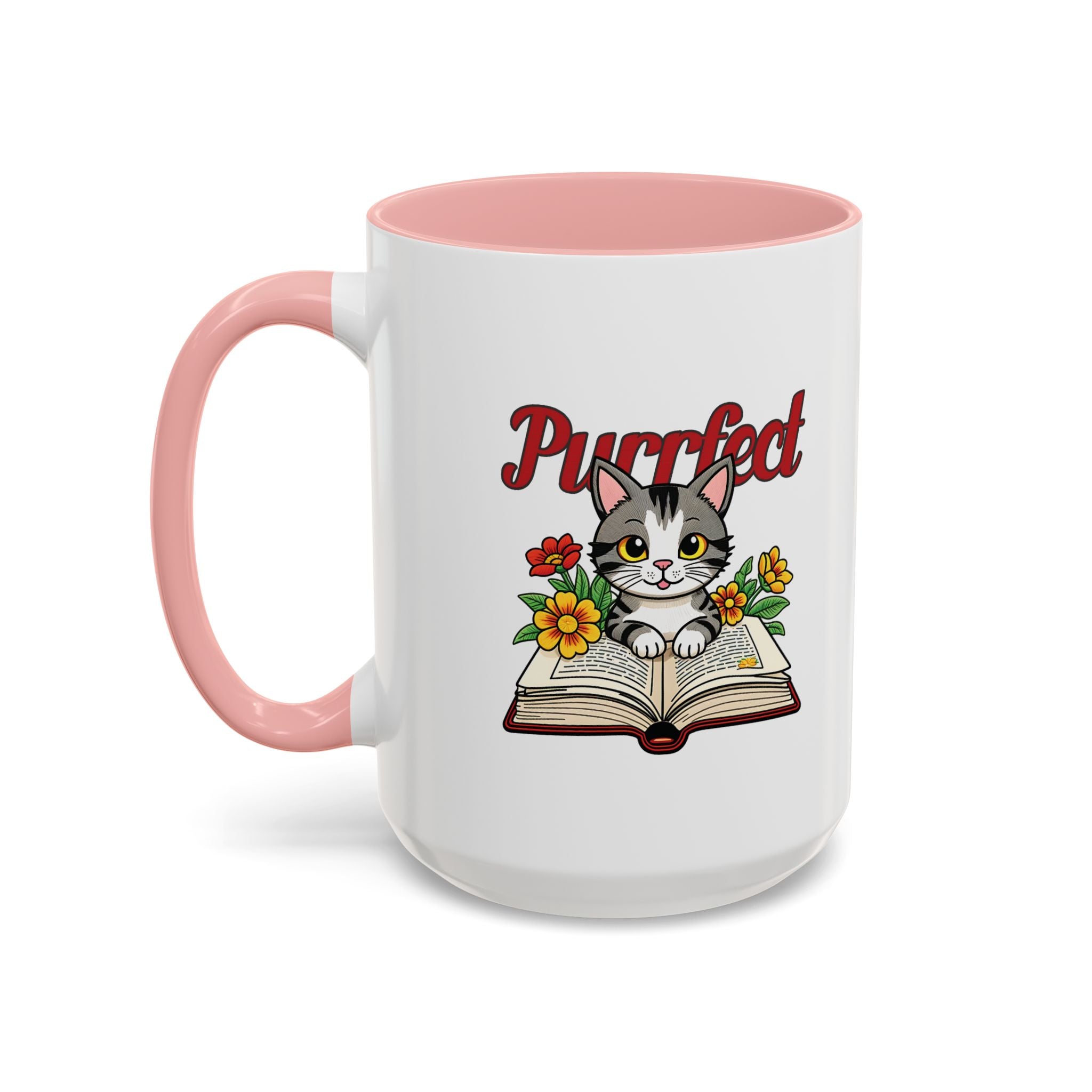 Purrfect Cat Lover Coffee Mug | Cute Animal Gift | Book Lover Mug | Unique Cat Decor | Cozy Home Drinkware | Ideal Cat Gifts for Friends