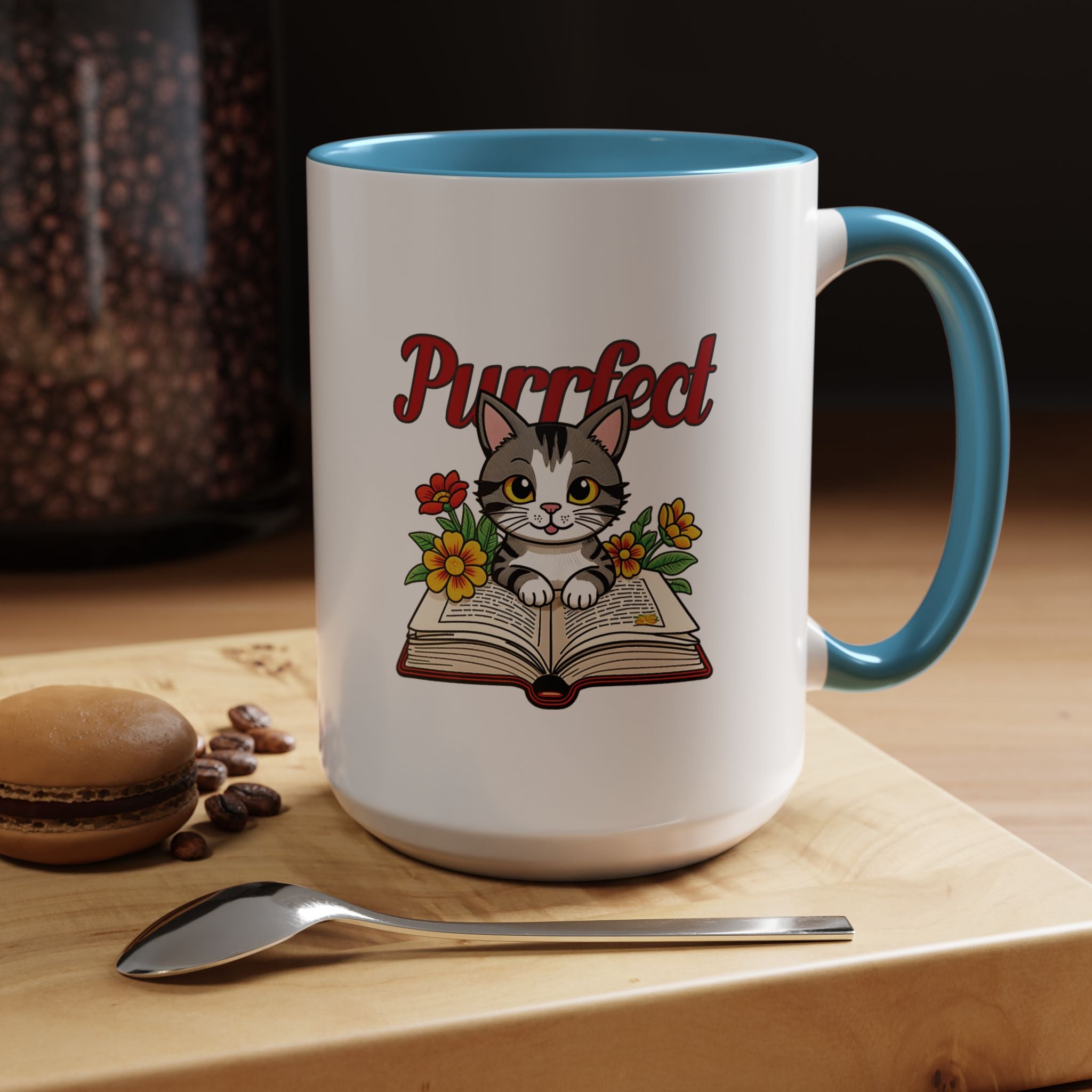 Purrfect Cat Lover Coffee Mug | Cute Animal Gift | Book Lover Mug | Unique Cat Decor | Cozy Home Drinkware | Ideal Cat Gifts for Friends
