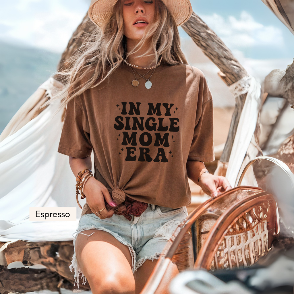 In My Mom Era Shirt – Comfort Colors T-Shirt | Retro Graphic Tee | Unisex Cotton Top (Sizes S–XXL) Black/White/Orchid/Blue Jean)