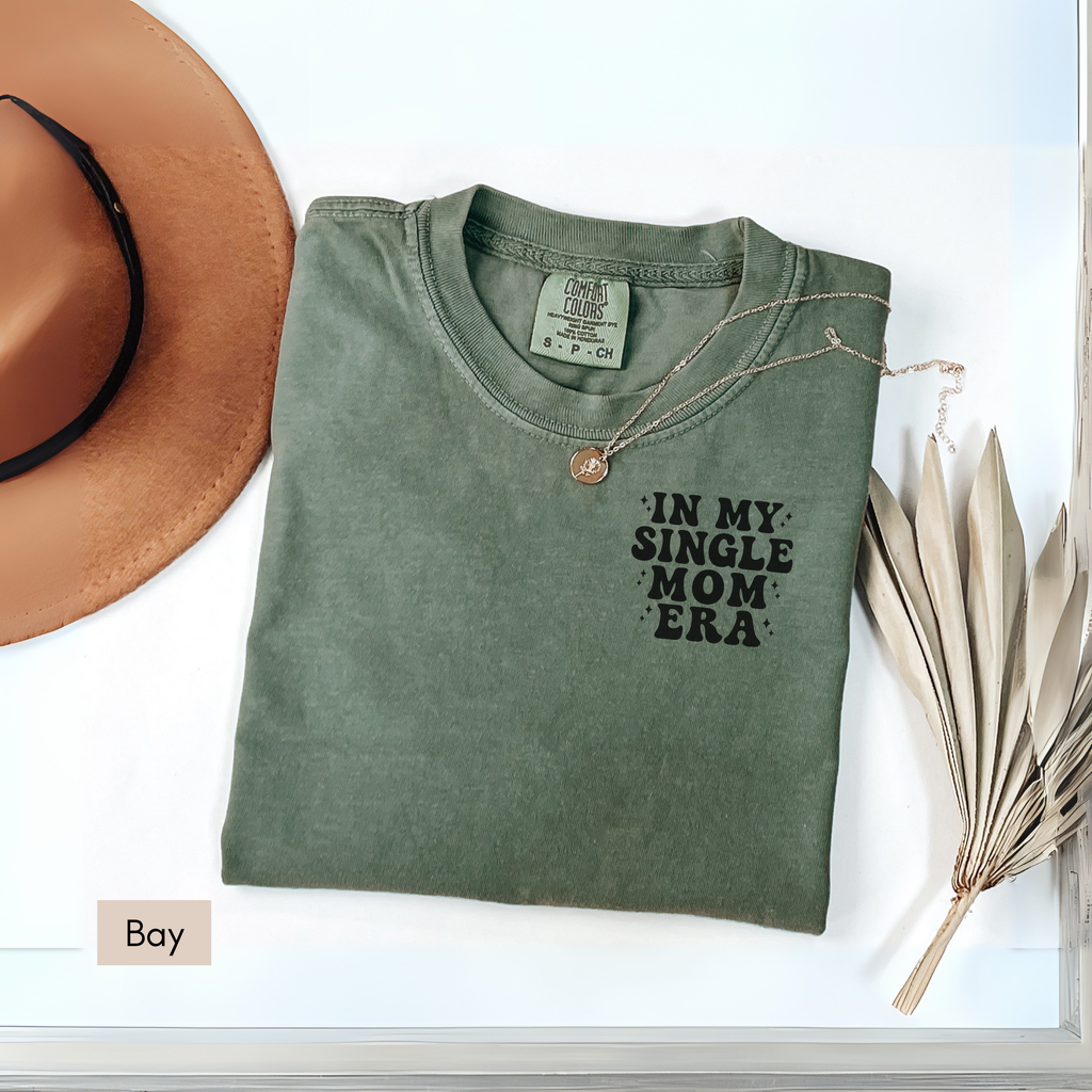 In My Mom Era Shirt – Comfort Colors T-Shirt | Retro Graphic Tee | Unisex Cotton Top (Sizes S–XXL) Black/White/Orchid/Blue Jean)