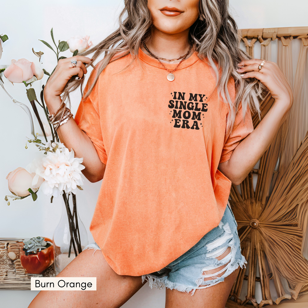 In My Mom Era Shirt – Comfort Colors T-Shirt | Retro Graphic Tee | Unisex Cotton Top (Sizes S–XXL) Black/White/Orchid/Blue Jean)